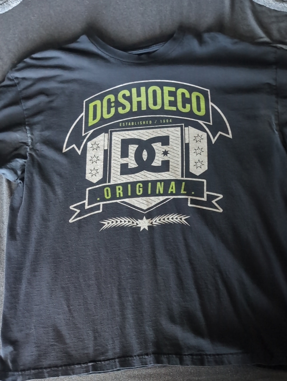 DC Shoes Black Graphic Tee with Lime Accent